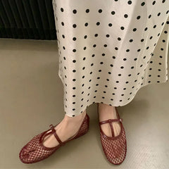 LIZAKOSHT  -  Summer New Women Flat Shoes Fashion Mesh Round Toe Ladies Casual Loafer Shoes Soft Flat Heel Dress Boat Shoes New Woman