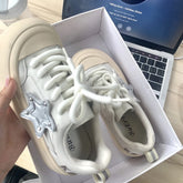 LIZAKOSHT - White Women's Sports Shoes Casual Platform Sneakers Kawaii Tennis Female Skateboard Summer 2024 Flats Korean Fashion Vulcanize