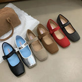 LIZAKOSHT - Autumn Flats Shoes Women Casual Ballet Fashion Square Toe Shallow Mary Jane Soft Sole Ballerina Casual Loafers Sliver Mujer