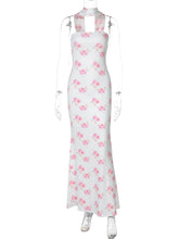 LIZAKOSHT - Elegant Floral Print Strapless Ribbon Sexy Bodycon Maxi Prom Dress Summer Women Clothes Birthday Party Festival