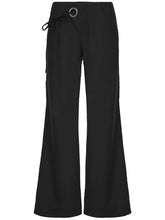 LIZAKOSHT  -  Lace Up Loose England Style Trousers Fashion Low Waisted Solid Pants Vintage Aesthetic Leisure Bottoms for Women