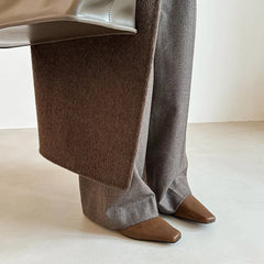LIZAKOSHT - Fashion Pumps New High Quality Genuine Leather Shoes Square Head Low Heel Women's Shoes Daily Lightweight Shoes