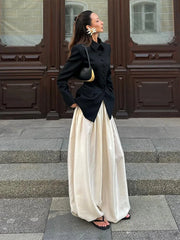 LIZAKOSHT - Casual Jackets Women Lapel Single Breasted Slim Waist Long Sleeves Coats Female 2025 Autumn Chic Fashion Solid Outwears Lady