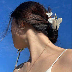 LIZAKOSHT - Hairclip Temperament Acetic Acid Butterfly Orchid Large Shark Clip Headdress Fashionable Niche Korean Hairpin Cute Accessories