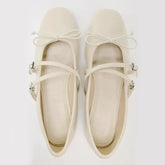 LIZAKOSHT - Women's Mary Jane Shoes Summer Classic Design Bow Soft and Comfortable Versatile Casual Cross Strap Ladies Ballet Flats