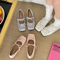 LIZAKOSHT - Spring Butterfly-knot Women Mary Jane Shoes Comfort Soft Sole Flats Ladies Casual Dress Ballerina Footwear