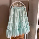 LIZAKOSHT - Korean Style Sweet Slim Fitting Skirt Cuteore Loose Polka Dot Women's Skirt Casual Fairy New Mid-length Puff Skirt Summer
