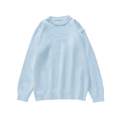 LIZAKOSHT - Pink Knitted Pullover Tops Autumn Winter O-neck Women's Sweater Long Sleeves Solid Elegant Korean Casual Female Sweet Pullovers