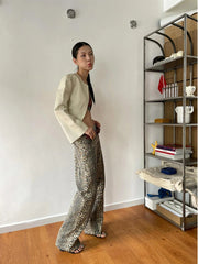 LIZAKOSHT - American Leopard Print Jeans Women Y2K Retro Street Hot Girl Loose Korean Style Casual High Waist Straight Denim Trouser