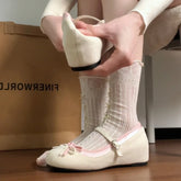LIZAKOSHT - Butterfly-knot Women Mary Jane Shoes Fashion Mix Colors Internal Elevation Shoes Ladies Comfort Spring Autumn Concise Footwear