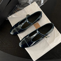 LIZAKOSHT - Fashion Women's Shoes New High Quality Genuine Leather Shoes Round Head T-Belt Mary Janes Shoes