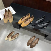 LIZAKOSHT  -  Spring New Women Flat Shoes Fashion Round Toe Ladies Elegant Mary Jane Shoes Soft Flat Heel Dress Single Shoes New Woman