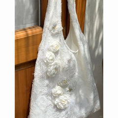 LIZAKOSHT  -  Sweet Lace Cute Handbag Women Harajuku Rabbit Print Large Capacity Canvas Shoulder Bags Ladies Lolita Y2k Bag Aesthetic