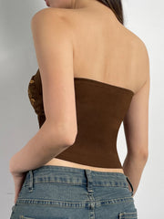 LIZAKOSHT - Vintage Hollow Out Tube Top Sexy Slim Bandage Slash Neck Sleeveless Crop Tops Women Summer Fashion Streetwear Lady