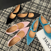 LIZAKOSHT - Fashion Women's Shoes New High Quality Velvet Pointed Flat Bottom Mary Jane Shoes Daily Commuter Lightweight Shoes