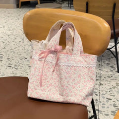 LIZAKOSHT - Lace Flower Sweet Casual Large Capacity Handbag Tote Bags Women Commute Shoulder Bag