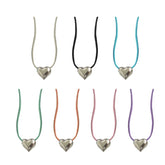 LIZAKOSHT - Sweet Heart Pendant Necklace Colorful Rope Collar Necklaces Clavicle Chain Adjustable Choker Neckchain Statement Dropship