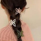 LIZAKOSHT - 1PC High Color Value Romantic Spring Color Acetate Butterfly Grab Clip Temperament Aesthetic Hollow Bow Hair Clip Back of Head H