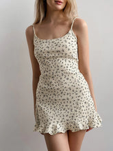 LIZAKOSHT - Printing Female Nightwear Backless Pajamas Spaghetti Strap Nightgown Slash Neck Nightie Mini Dress Women Home Clothes