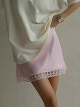 LIZAKOSHT - New Chic Lace Patchwork Pink Skirts Women's Summer Zip-up Slim Satin Skirt Female Casual Short Dress Y2K Streetwear