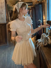 LIZAKOSHT - Summer Casual Mini Skirt Set Sweet Solid 2 Piece Suit Women Fashion Short Sleeve Shirt Lace Skirt Outfits Korean Elegant Clothes