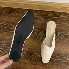 LIZAKOSHT  -  Elegant Square Heel Designer Slippers Women Comfortable Square Toe Slide Sandals Fashion Party Backless Dress Shoes for Ladies