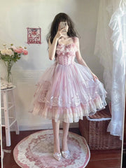 LIZAKOSHT - Lolita Skirt Embroidery Sweet Suspender Elegant Gorgeous Dress Adult Ceremony Games