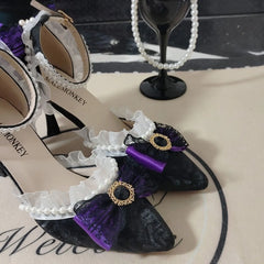 LIZAKOSHT - heels woman trend elegant lady shoes purple heels y2k Black heel high quality fashion shoes lolita goth heels for women
