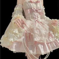 LIZAKOSHT  -  Niche Sweet Design Sense Strapless Dress Pure Desire Gentle Cute