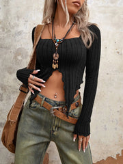 LIZAKOSHT - Design-sensual Niche T-shirt with Navel-exposed Sexy Short Top