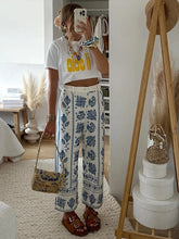 LIZAKOSHT - Elegant Flower Embroidery Women Pants High Waist Zipped Pocket Female Trousers 2024 Spring Summer New Fashion Lady Streetwear