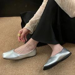 LIZAKOSHT - Spring New Brand Women Flat Shoes Fashion Round Toe Shallow Slip oN Ballerinas Shoes Soft Low Heel Boat Shoes New Woman Shoes