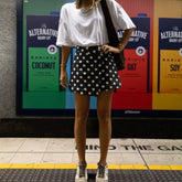 LIZAKOSHT - Women Y2K Polka Dot Denim Wrap Skirts Summer 2000s Vintage Mini Jeans Skirts Dress for Beach Vacation Streetwear