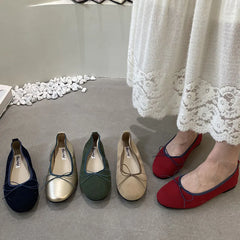 LIZAKOSHT - Spring New Women's Round Toe Vintage Flats Soft Loafers Comfortable Leather Ballet Shoes Female Dress Shoes Mujer New Woman