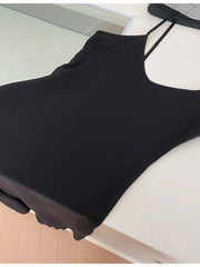 LIZAKOSHT  -  France Vintage Hepburn Black 2 Piece Set Women Halter Lace Smock + Fishtail Slip Dress High Street Sexy Slim Suits Summer 2025