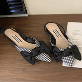 LIZAKOSHT  -  Elegant High-heeled Ladies Sandals Bowknot Shallow Mouth Women Slippers Fashion Sexy Summer New Women Pumps Zapatos Mujer