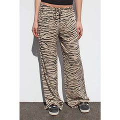 LIZAKOSHT - y2k Pants Women Stripe/Zebra/Leopard Print Drawstring Low Waist Loose Trousers with Pockets 2000s Clothes Streetwear