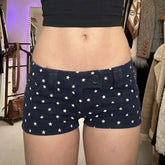 LIZAKOSHT - Y2k Spice Girl High Street Summer Low Waist Denim Pants Harajuku Fashion Popular Star Print Casual Trousers Casual Punk Hot Pant