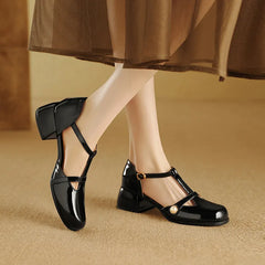 LIZAKOSHT - Female Sandal Comfort Shoes for Women Med Large Size Summer Block Heels Girls Medium Big Low Beige Chunky New Fashion Scand