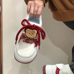 LIZAKOSHT - Cute Bear Womens Sneakers Original Versatile Niche Design Casual Shoes Cartoon Style Breathable Non Slip Shoes Ladies