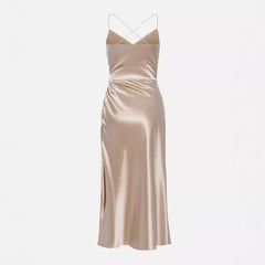 LIZAKOSHT - Women's Strapless Backless Sexy Slit Dress Fashionable Evening Gown Cutout Bodycon Special Occasion Dress