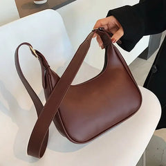 LIZAKOSHT - Pu Leather Solid Color Handbags Fashion Shoulder Bags for Women Crossbody Bags