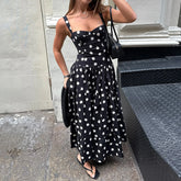 LIZAKOSHT - Elegant Polka Dot A-Line Dress Casual Sleeveless Slim-Fitting Dresses Women Fashion Streetwear Party Vestidos Summer