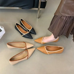 LIZAKOSHT - Luxury Designer Elegant Pointed Toe Women Pumps Autumn Comfort Soft Leather Wedge Shoes Women Shoes Office Flats Loafers