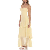 LIZAKOSHT - Women's Elegant Solid Long Party Dress Casual Mesh Pleated Banquet Dresses Summer Sexy Sleeveless Backless Low Cut Halter Dress