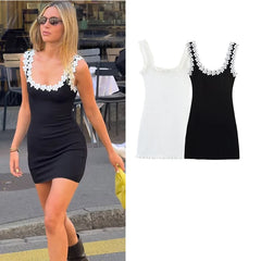LIZAKOSHT - Dresses Summer Women's New Chic Elastic Tight Mini Elegant Holiday Women's Dress Street Summer Party Youth Dress