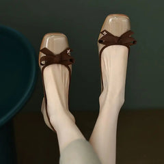 LIZAKOSHT - Shoes for Women Square Heels Ladies Summer Footwear Japanese Style Lolita with Medium Mary Jane Normal Leather Casual Toe A