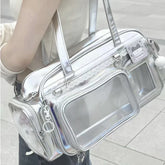 LIZAKOSHT - Sweet One Shoulder Tote Ita Bag Women's Fashionable Versatile Y2k Multi Style Large Capacity Transparent Outer Bag Crossbody Bag