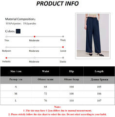 LIZAKOSHT - New Autumn Winter Loose Low Waist Pants Women's Straight Leg Suit Wide Leg Elegant Commuting Trousers