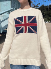 LIZAKOSHT - Street Loose Casual Sweater Y2K Chic Long Sleeve Vintage Flag Tops Casual Autumn Winter Elegance Harajuku Warm Pullover